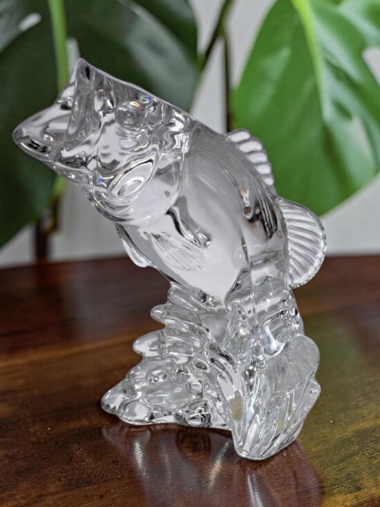 Princess House Other - Wonders of the Wild Princess House Lead Crystal Leaping Bass Fish Sculpture